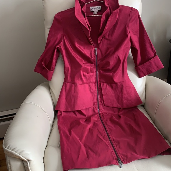 Joseph Ribkoff size 8 zip up dress 👗 ⭐️ peplum - Picture 2 of 4